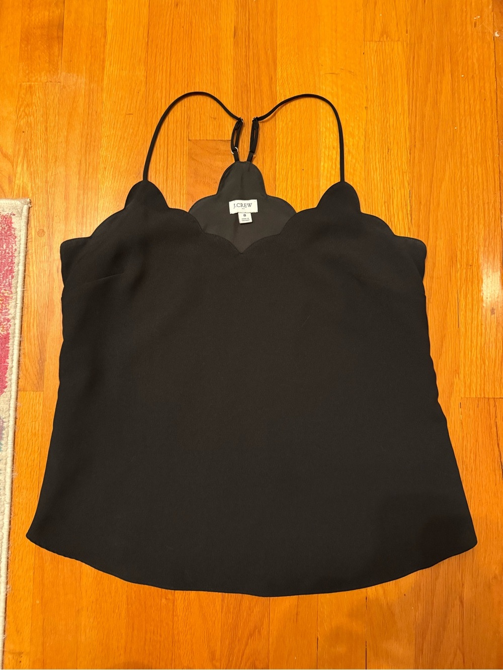 J. Crew Black Scalloped V-Neck Camisole